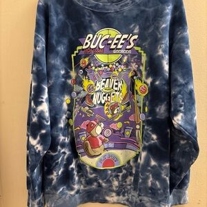 Buc-ee's Graphic Blue Tie-Dye Women's Hoodie
